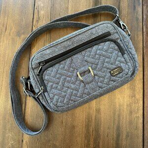 Lug Carousel Gray Quilted Crossbody Bag RFID Blocking Travel Handbag